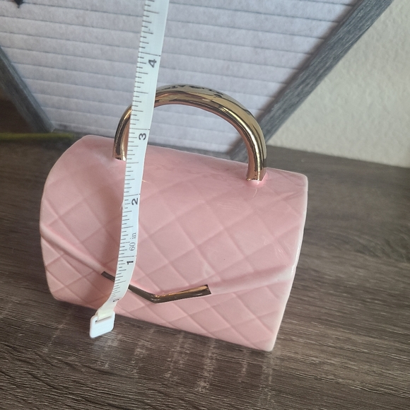 Pretty in Pink Gold Handbag Purse Room Office Home decor Glamorous Decorative - Picture 4 of 9